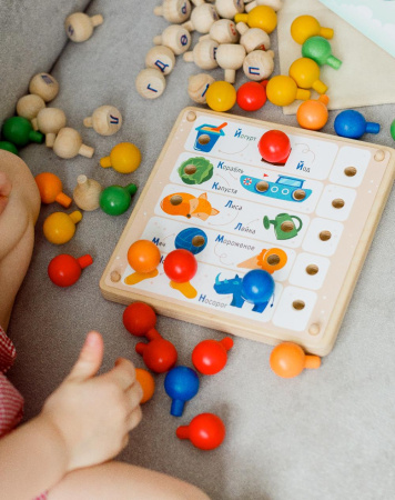 Мозаика Макси  "Изучаем цифры, буквы, цвет"