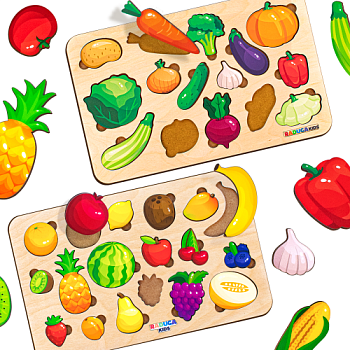 Набор рамка овощи и рамка фрукты