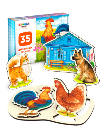 Пазлы Животные в деревне