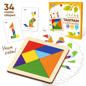 Головоломка Танграм с карточками